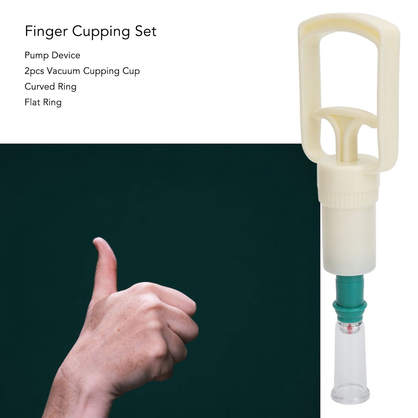 new Finger Cupping Set Finger Health Massage Set U Shaped Pump Device 2pcs Vacuu HGF koeek - KOEEK