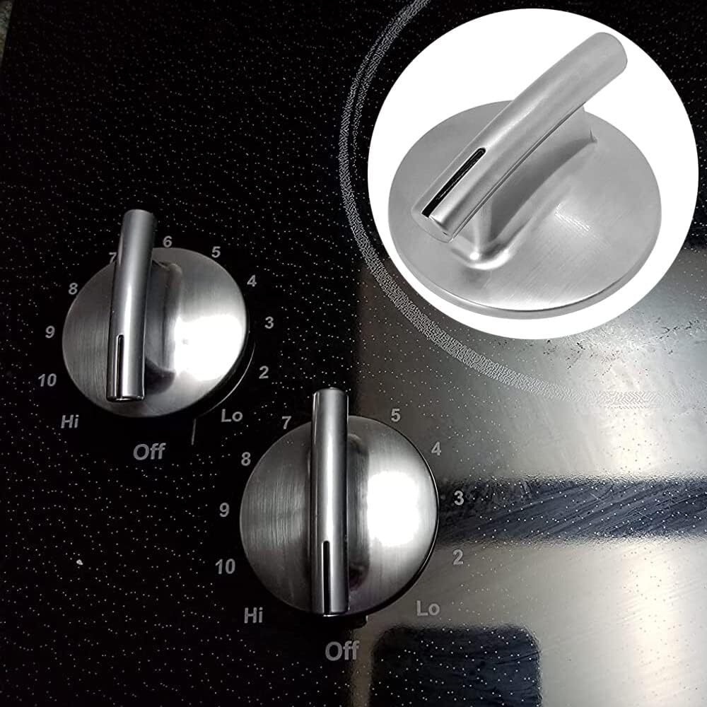 new 4Pcs 74010839 Surface Burner Knob Replacement Parts for Maytag Silver 07FC0E-D4 - KOEEK