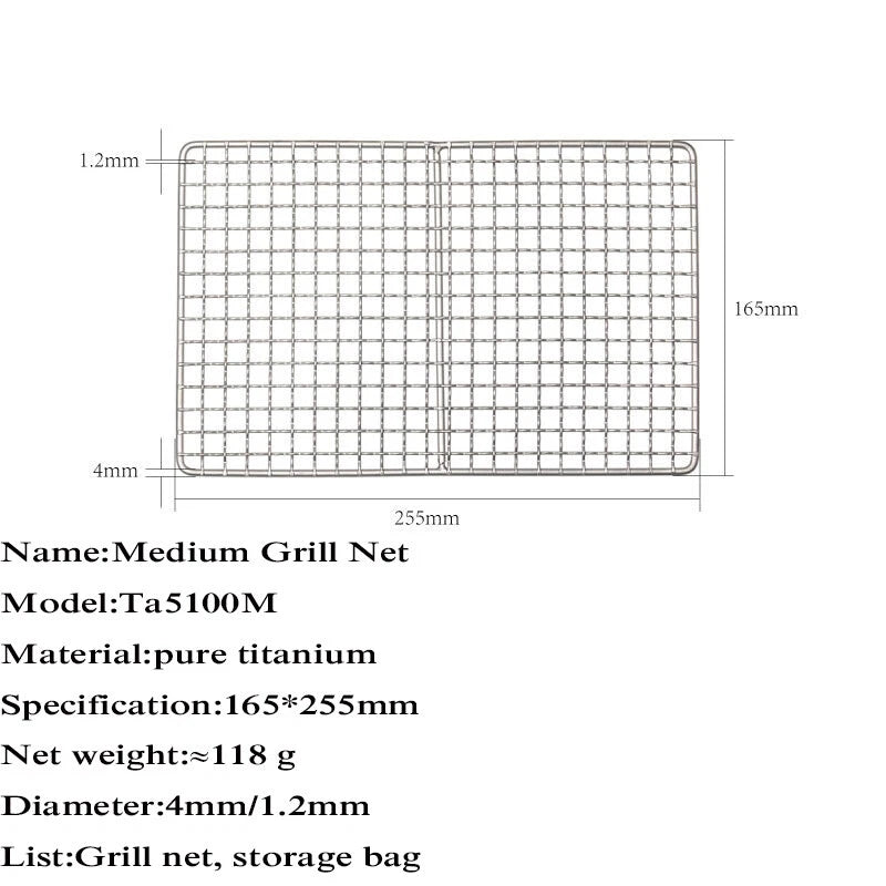 Outdoor Picnic Grill Net Titanium Thickened Camping Picnic BBQ Grill Net 07FC0E-D4 - KOEEK