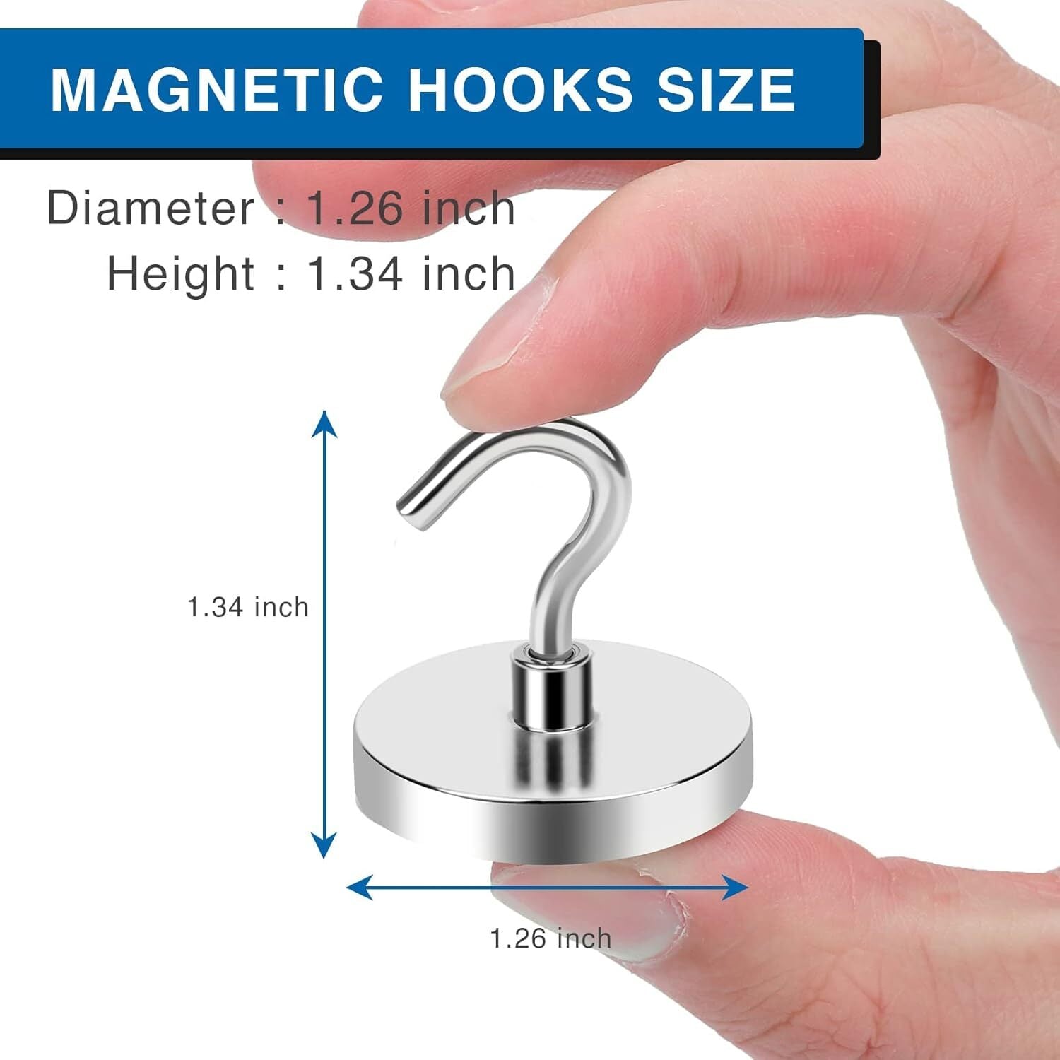 new LOVIMAG Strong Magnetic Hooks, 100LBS Magnet Hooks for Cruise 110lbs, Silver