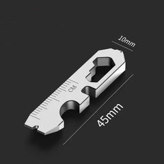 Outdoor Titanium Keychain Pry Bar Crowbar Opener Ruler Wrench Multi Tools EDC 07FC0E-D4 - KOEEK