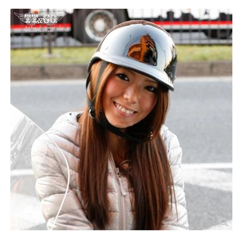 Japan Half Helmet Water Scoop Retro  FRP Helmet Rider 07FC0E-D4 - KOEEK