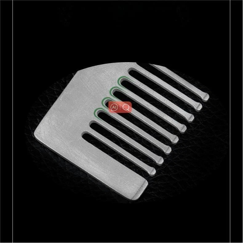 Women Titanium Alloy Comb Hair Beard Pocket Comb Portable Anti-static EDC Combs 07FC0E-D4 - KOEEK
