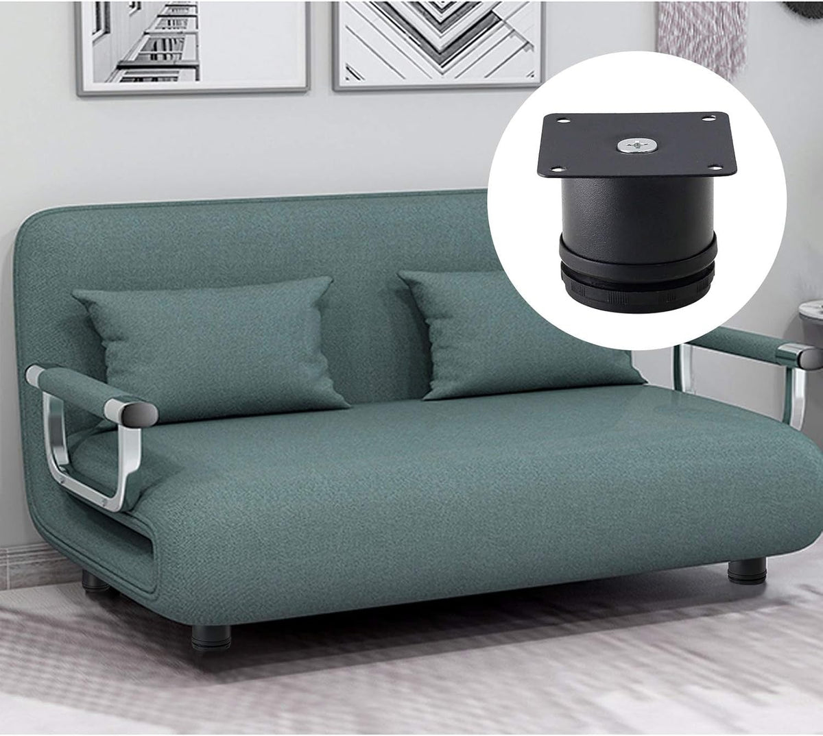 new Set of 4 Stainless Steel Furniture Legs 2 Inch, Adjustable 2 Black 07FC0E-D4 - KOEEK