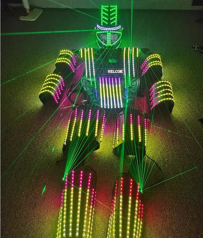 LED Robot Costume Suit IlluminatedDance Party Show Glow Night Lights Clothing 07FC0E-D4 - KOEEK