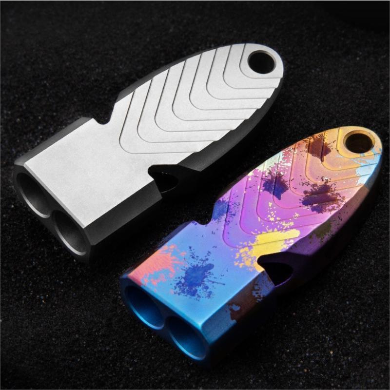 Titanium Emergency Whistle EDC Safety Survival Whistle Outdoor Pet Training Gift 07FC0E-D4 - KOEEK