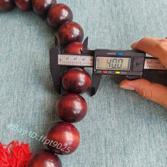 40mm*18 Shaolin Temple Monk Blessing Men Necklace Natural Wood Big Round Beads 07FC0E-D4 - KOEEK