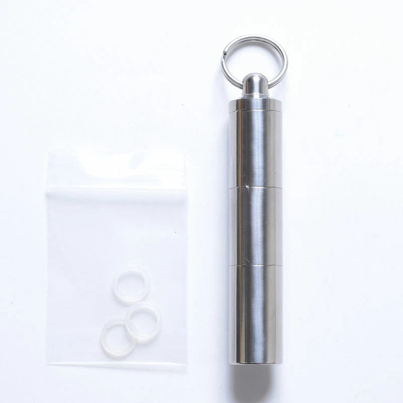 Titanium CNC Waterproof Container Storage Pill Case Medicine Bottle EDC Tool 07FC0E-D4 - KOEEK