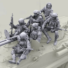 1/35 Resin Model Kit Modern Special Forces Riding 7 Figure Unassembled Unpainted 07FC0E-D4 - KOEEK