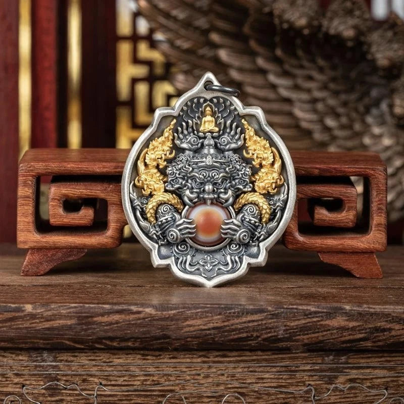 Tibetan Vintage Handmade Distressed Pendant Necklace 07FC0E-D4 - KOEEK