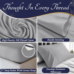viscose fiber (bamboo fiber) double bed sheet set, 3-piece set