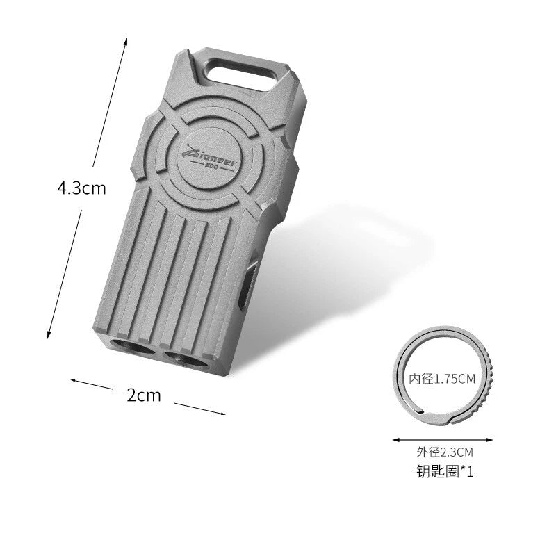EDC titanium alloy lightweight dual tube outdoor portable survival whistle 07FC0E-D4 - KOEEK