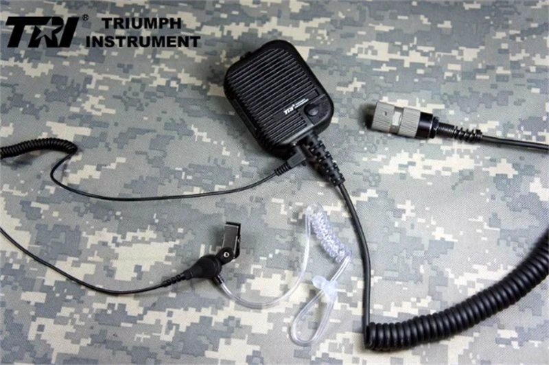 In US! TRI PRC-152/148 Waterproof Tactical Hand Microphone With Air Tube Headset 07FC0E-D4 - KOEEK