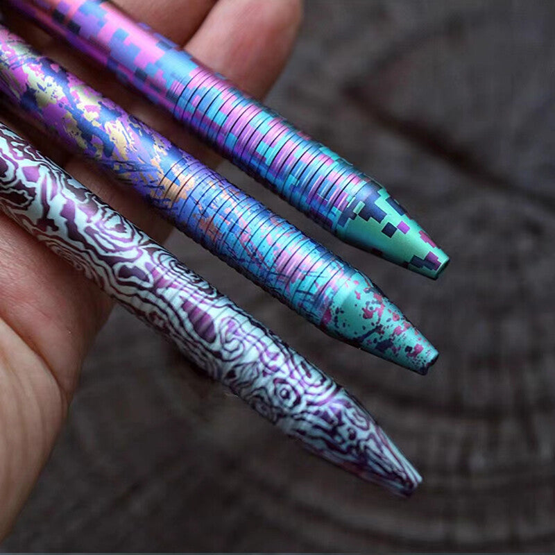 Titanium Alloy Ball Pen Working Office Pen EDC Ballpoint Signature Gel Tool Pen 07FC0E-D4 - KOEEK