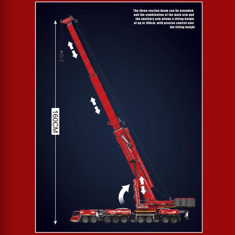 new Mould King 17008 Red Crane Truck Liebherr LTM 11200 Building Block RC Toy STEM MOULD KING - KOEEK