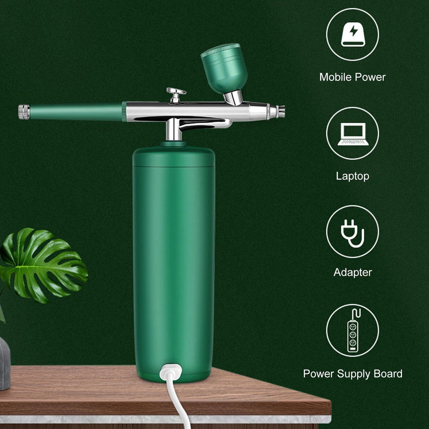 new Spray Airbrush Green Cordless Pressure Nano Hydrating Care Oxygen Injection HGF koeek - KOEEK