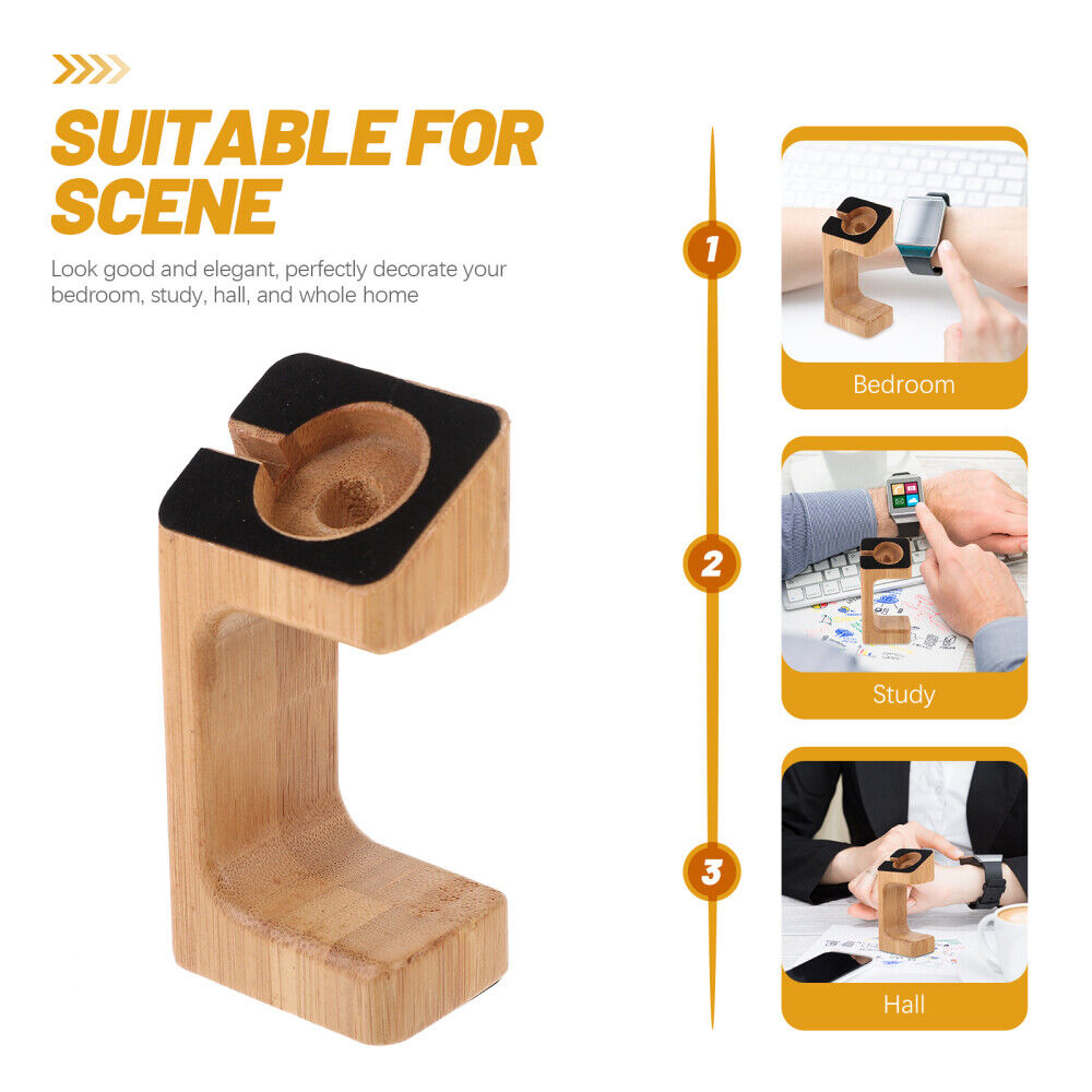 new 1Pc Watch Charging Stand Bamboo Charging Bracket Smart Watch Holder Display koeek - KOEEK