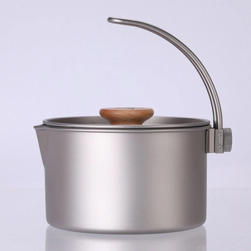 Portable Titanium Camping Pot Hanging Pot Detachable Handle Camping Cookware 07FC0E-D4 - KOEEK