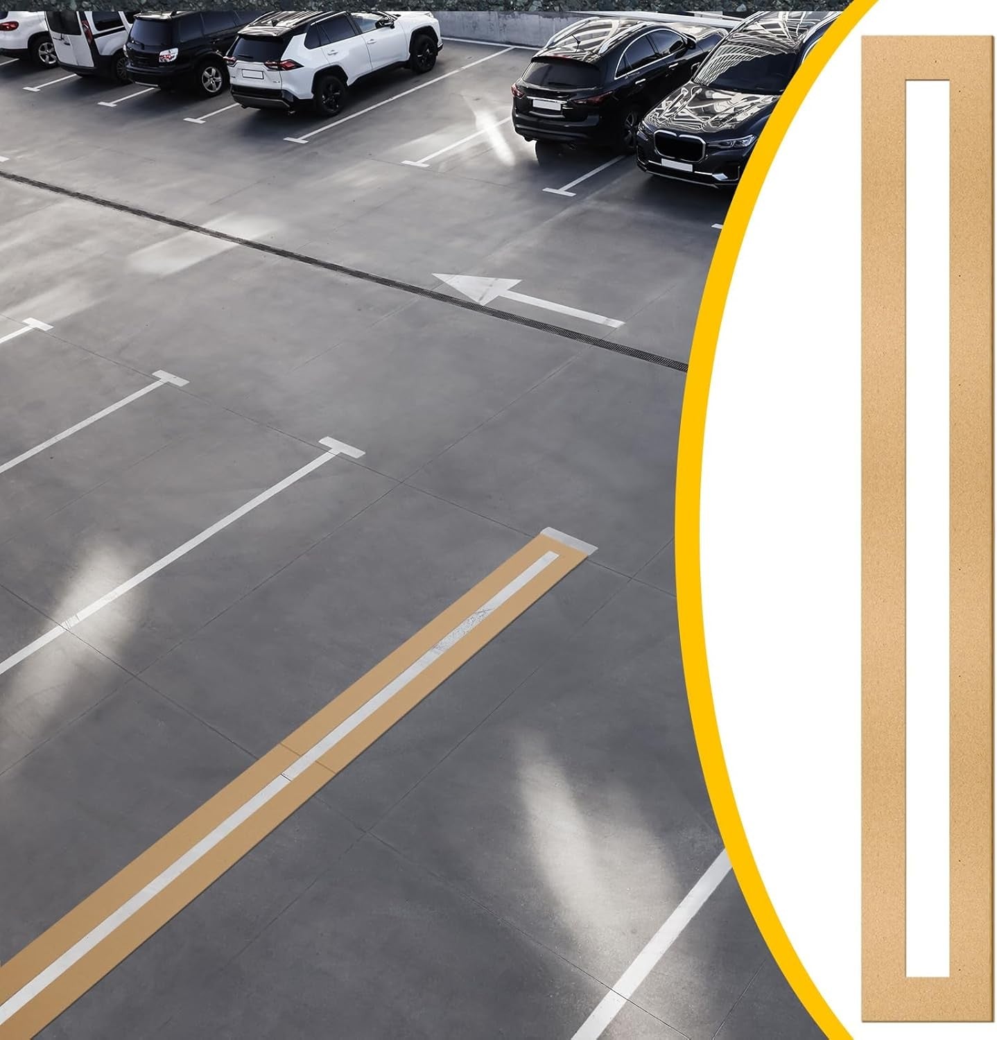 new Fulmoon 4 x 84 Inch Parking Lot Line Stencil Pavement Straight Stencil... FULMOON - KOEEK