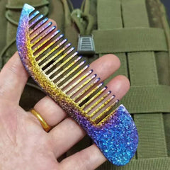 Titanium Antistatic Comb Fish Shape Pocket Comb Hair Beard Comb EDC Tools Gift 07FC0E-D4 - KOEEK