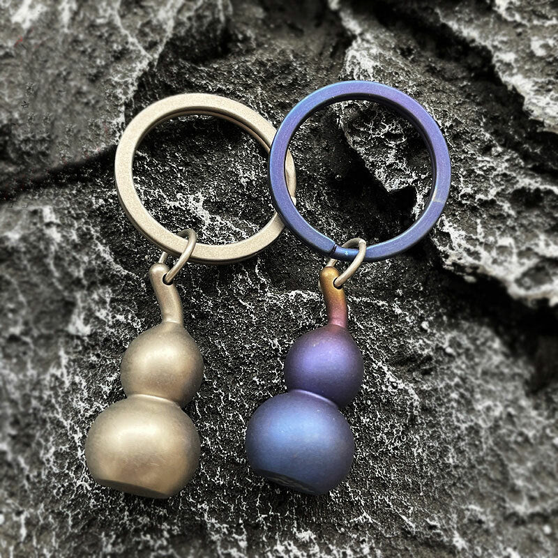 EDC Titanium Gourd Keychain Pendant DIY Necklace Zipper Head Car Decoration Tool 07FC0E-D4 - KOEEK
