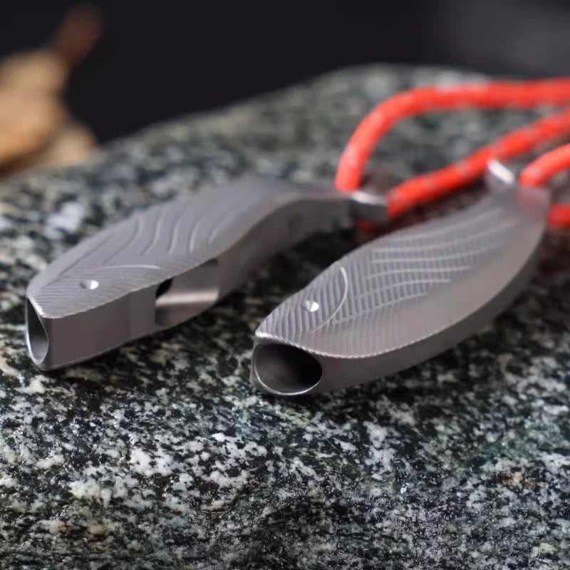 Titanium Safety Whistle Emergency Survival Whistle Necklace Outdoor Travel EDC 07FC0E-D4 - KOEEK
