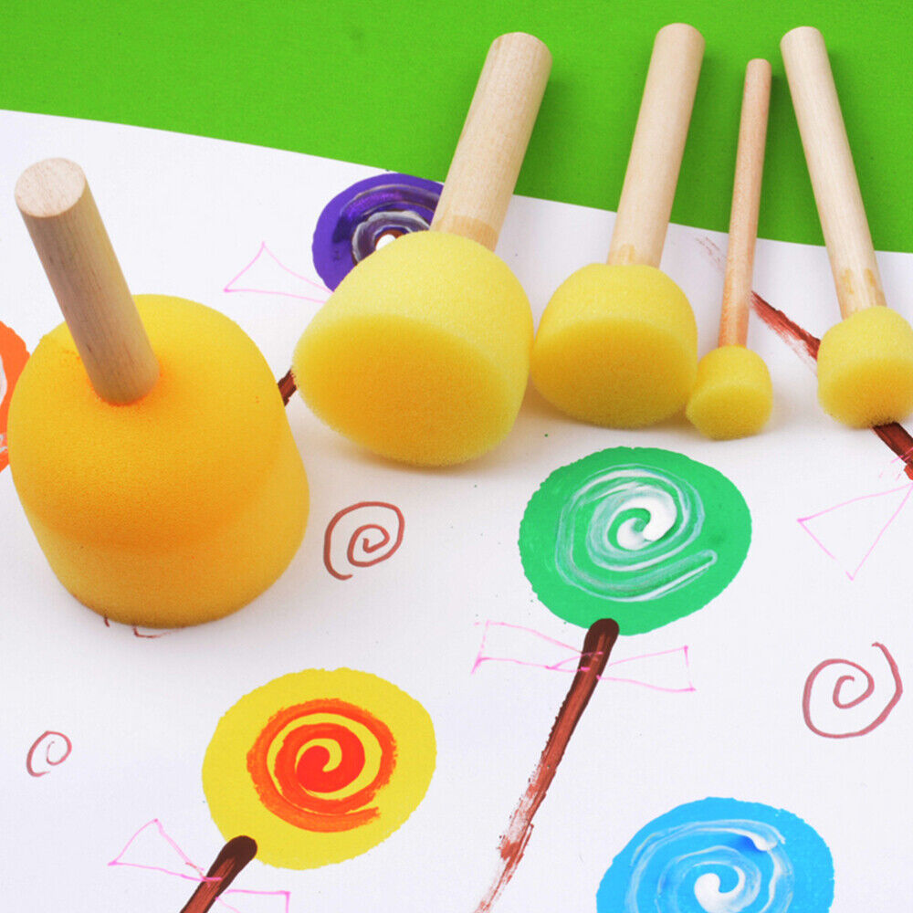 new  30 Pcs Sponge Painting Stamper Kids Brush Mushroom Head Sealers Set Child koeek - KOEEK