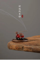 Ceramic Zhong Kui Stick Incense Holder Home Entryway Tea Room Desk Decor 07FC0E-D4 - KOEEK