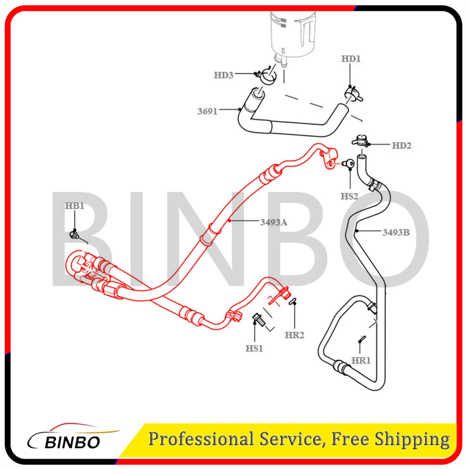 Power Steering Hose for Range Rover Sport 2010-13 3.0L Diesel LR057239 LR013834 07FC0E-D4 - KOEEK