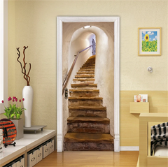 Stairway Wall Art  Self-adhesive Wrap Murals 3D Door Sticker Decal Home Decor 07FC0E-D4 - KOEEK