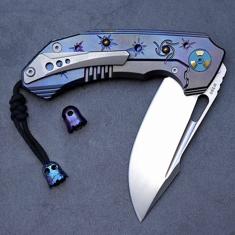 EDC TC4 Titanium Alloy Ghost Pendant Keychain Necklace DIY Lanyard Beads Gift 07FC0E-D4 - KOEEK