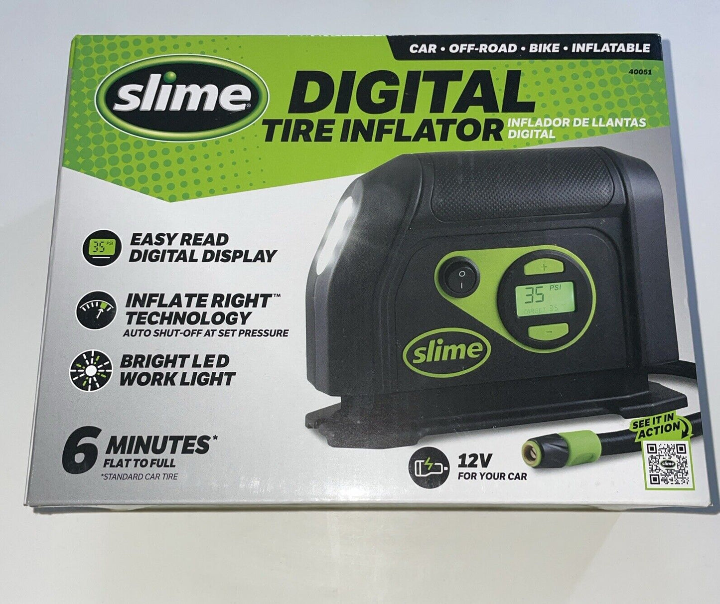 new Slime 12v Digital Tire Inflator 40051 koeek - KOEEK