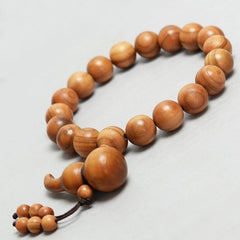 Peach Wood Car Pendant Buddha Beads Gourd Rearview Mirror Hanging Ornament 07FC0E-D4 - KOEEK
