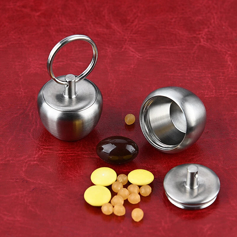 Mini Waterproof Box Portable Stainless Steel Portable Pill Box Survival EDC Tool 07FC0E-D4 - KOEEK