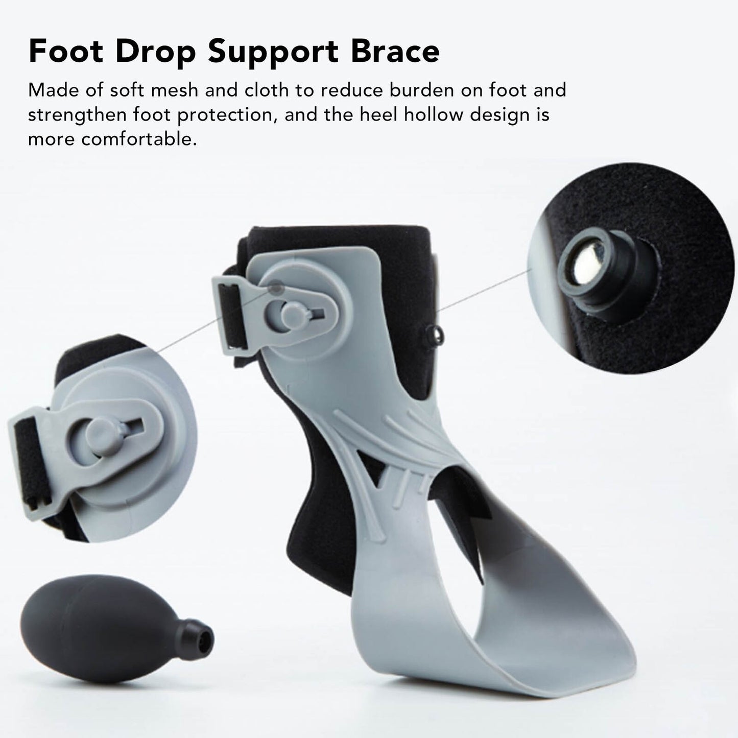 new Foot Drop Brace Adjustable Buckle Soft Posture Correct Ankle Foot Orth HGF koeek - KOEEK