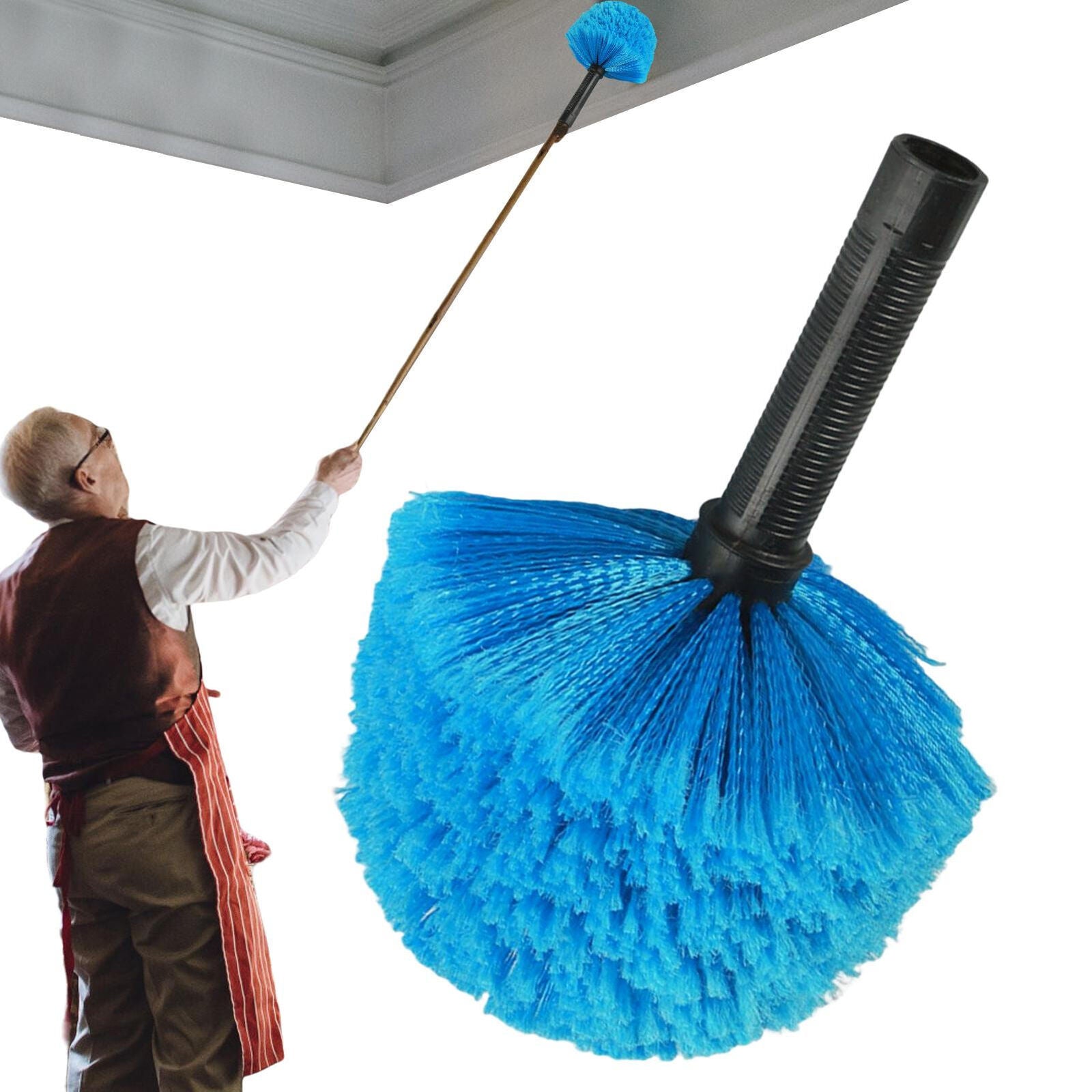 new Cobweb Duster Pole Medium Stiff Bristles Cobweb Duster Head Replacement koeek - KOEEK