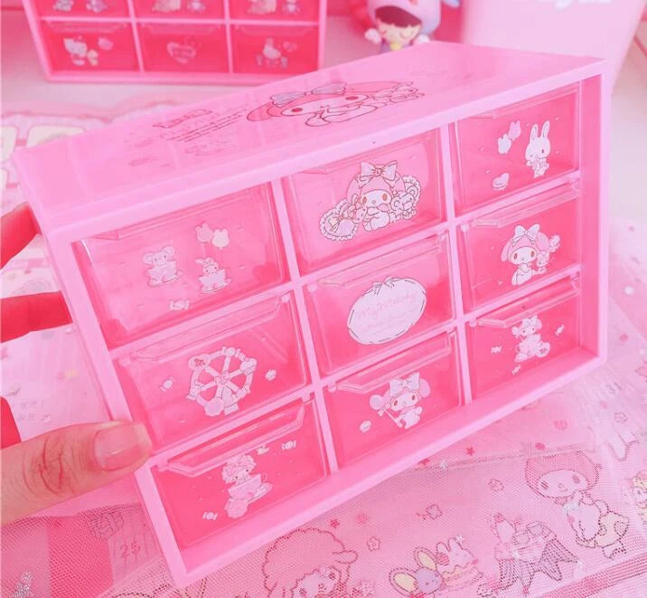 Pink My Melody Desk Jewelry Box Case Storage Organizer Case Stationery Box Cute 07FC0E-D4 - KOEEK