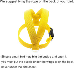 new Bird Harness with Buckle Clip and a Leash, Easy to Wear for S, Yellow 07FC0E-D4 - KOEEK