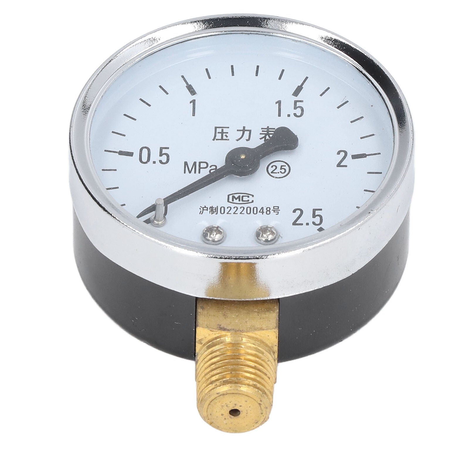 new Pressure Gauge 1/4NPT Transparent Dial Accuracy Level 2.5Pressure Gauge0-2.5Mpa koeek - KOEEK