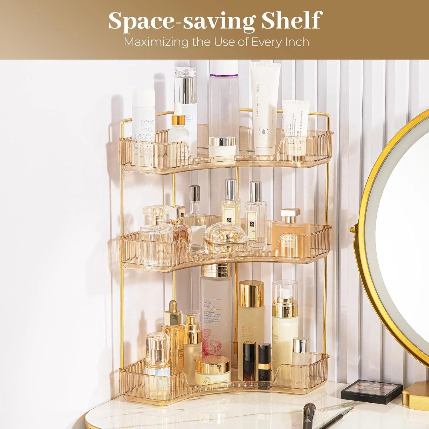 Corner bathroom countertop storage rack, bathroom countertop storage rack 07FC0E-D4 - KOEEK