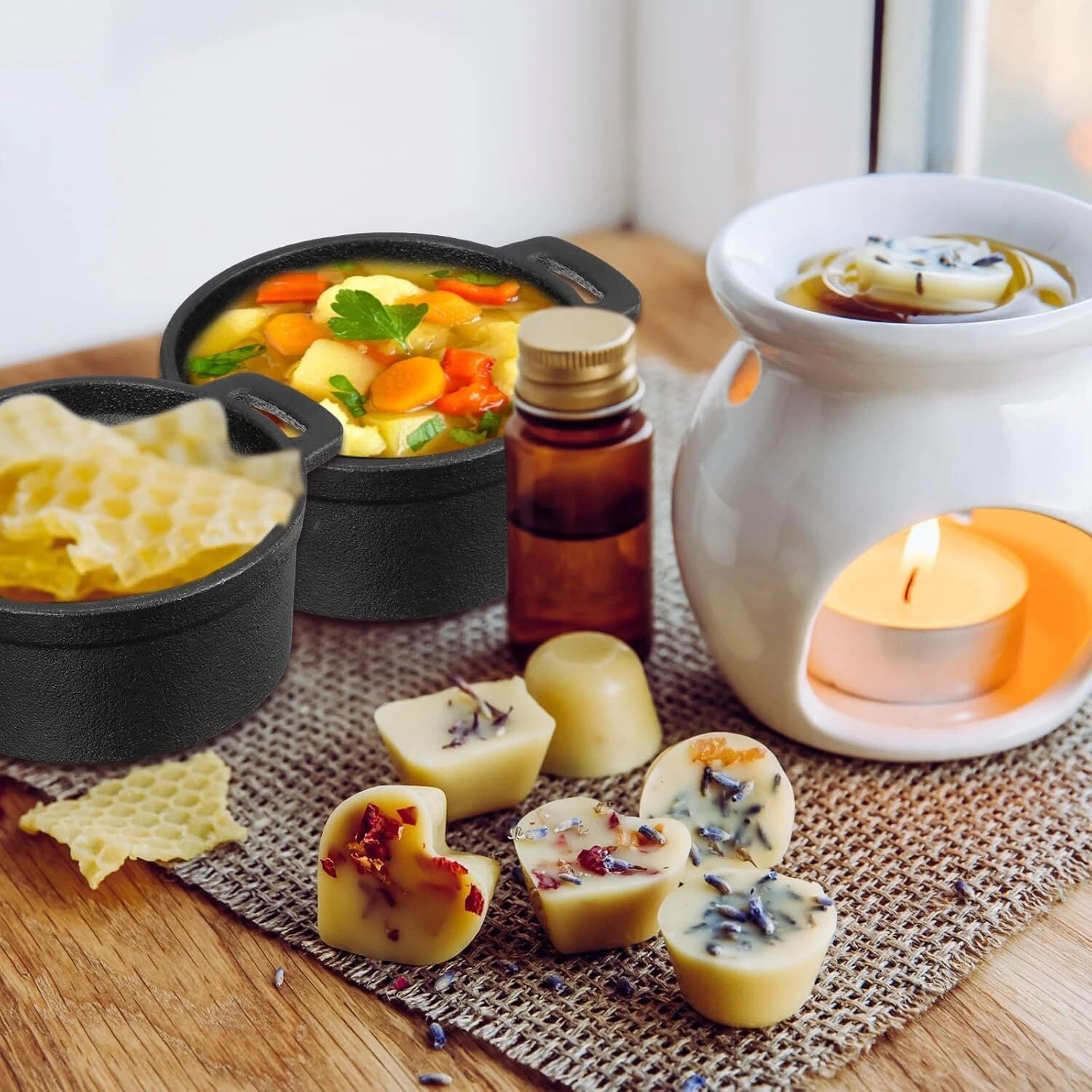4 Piece Mini Dutch Oven Small Round Iron Skillet Black Dutch Oven Pan (8 oz.) 07FC0E-D4 - KOEEK