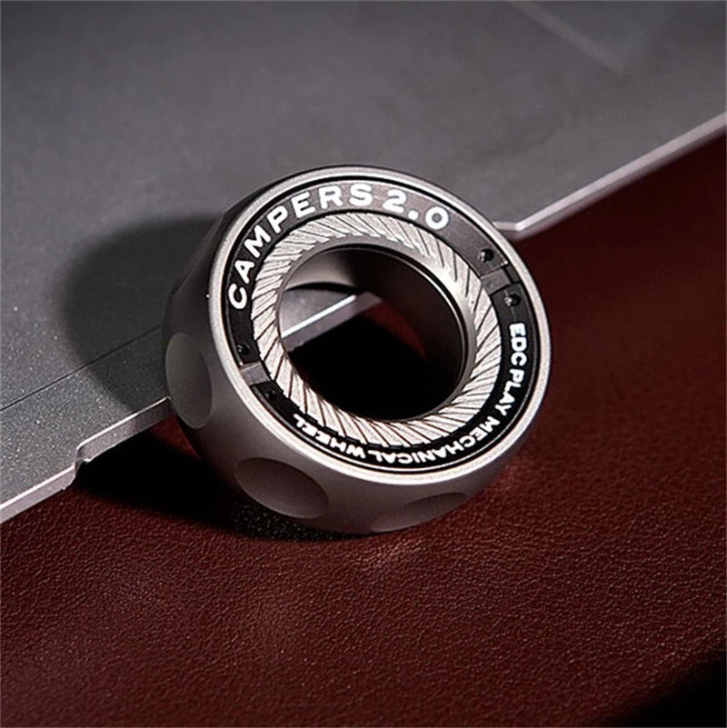Ratchet Fidget Ring Metal Mechanical Fidget Toy Portable Fingertip EDC Spinner 07FC0E-D4 - KOEEK