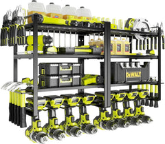 Power Tool Organizer, 8 Drill Racks Wall Mounted, 4 Tier Garage Tool Organizer 07FC0E-D4 - KOEEK