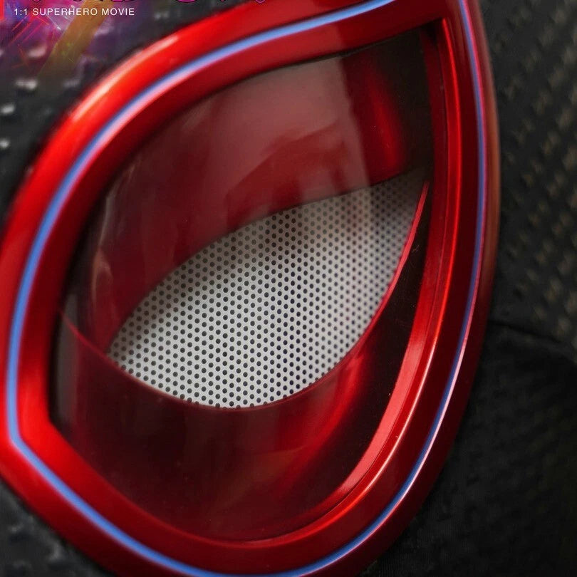 In US! Miles Morales Spider Man Mask Movable Eyes Remote Ring Control Cos Gift 07FC0E-D4 - KOEEK