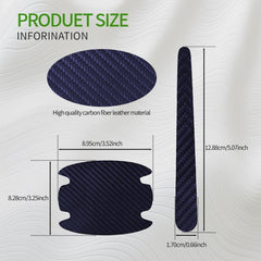 new 8PCS Car Door Handle Scratch Protectors, Carbon Fiber Blue 07FC0E-D4 - KOEEK