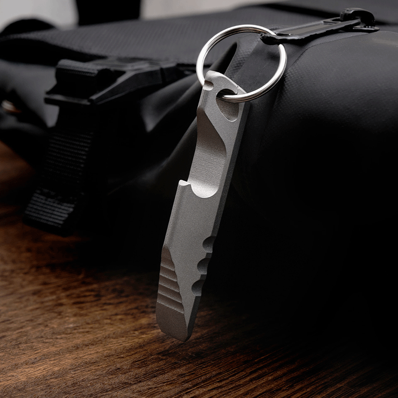Mini Titanium Keychain Pry Bar Crowbar Opener Portable Outdoor multi EDC Tools 07FC0E-D4 - KOEEK
