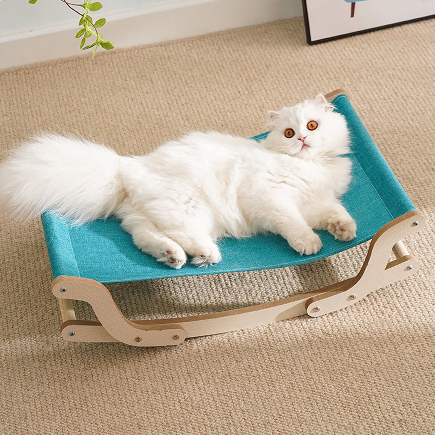 new Elevated Cat Hammock Bed Breathable Washable Safe Natural Swing Relaxing Pet Bed koeek - KOEEK