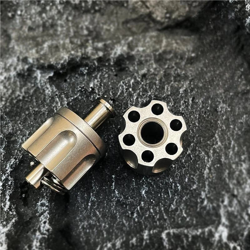 Titanium Revolver Magazine Shape Knife Lanyard Bead Paracord pendant Detachable 07FC0E-D4 - KOEEK