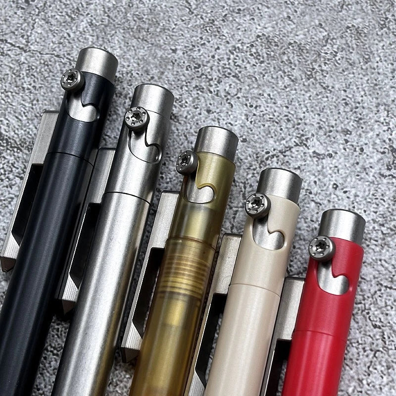 EDC Titanium Alloy + POM / PEEK / PEI Pocket Pen Ballpoint Signature Gel Pen 07FC0E-D4 - KOEEK