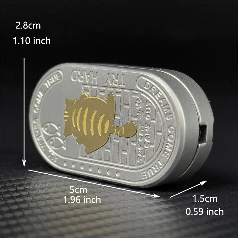 EDC Greedy Big Fat Cat Fidget Slider Stainless Steel Mechanical Push Fidget Toys 07FC0E-D4 - KOEEK